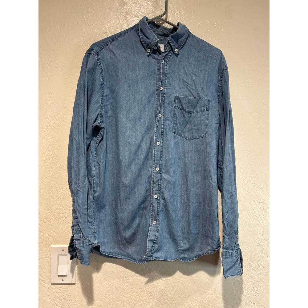EVERLANE Blue Denim Button Down Shirt‎ Long Sleeve Casual Workwear Women Medium